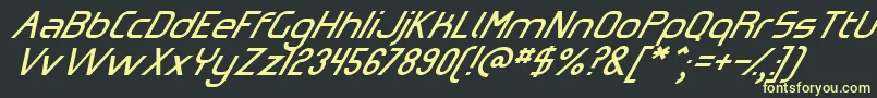 OmicronZetaSlant Font – Yellow Fonts on Black Background