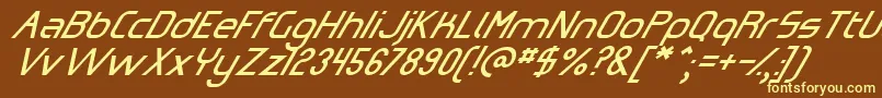 OmicronZetaSlant Font – Yellow Fonts on Brown Background