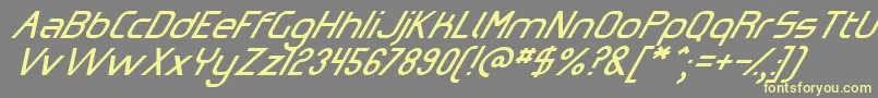 OmicronZetaSlant Font – Yellow Fonts on Gray Background