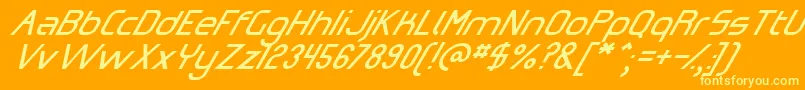 OmicronZetaSlant Font – Yellow Fonts on Orange Background