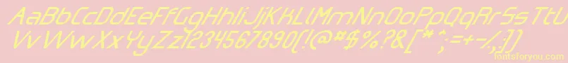 OmicronZetaSlant Font – Yellow Fonts on Pink Background