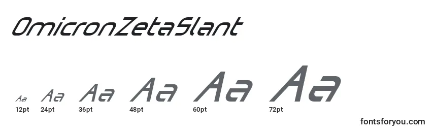 OmicronZetaSlant Font Sizes