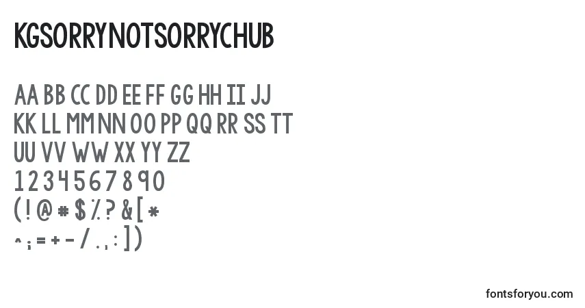 Kgsorrynotsorrychub Font – alphabet, numbers, special characters