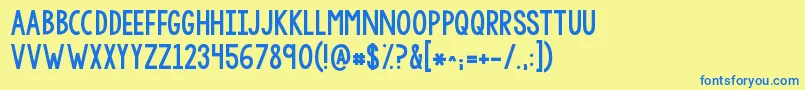 Kgsorrynotsorrychub Font – Blue Fonts on Yellow Background