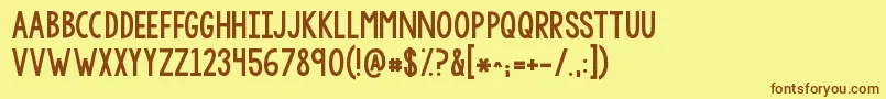 Kgsorrynotsorrychub Font – Brown Fonts on Yellow Background