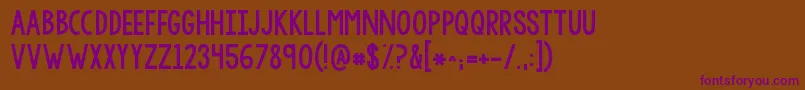 Kgsorrynotsorrychub Font – Purple Fonts on Brown Background