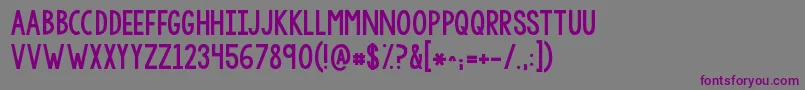 Шрифт Kgsorrynotsorrychub – фиолетовые шрифты на сером фоне