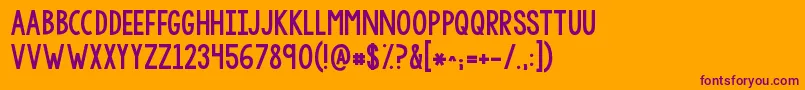 Шрифт Kgsorrynotsorrychub – фиолетовые шрифты на оранжевом фоне