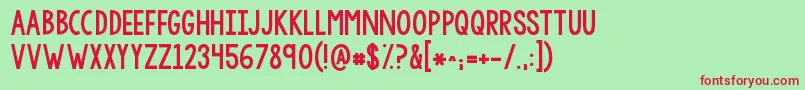 Kgsorrynotsorrychub Font – Red Fonts on Green Background