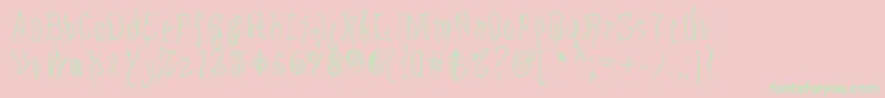 フォントEugo – ピンクの背景に緑の文字