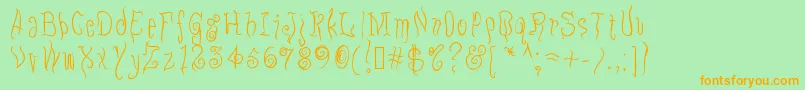 Eugo Font – Orange Fonts on Green Background