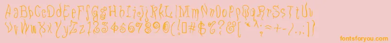 Eugo Font – Orange Fonts on Pink Background
