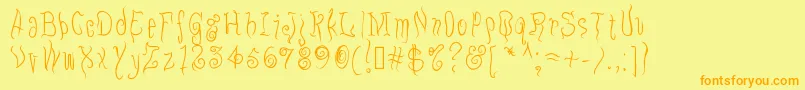 Eugo Font – Orange Fonts on Yellow Background