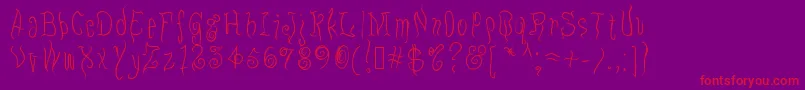 Eugo-Schriftart – Rote Schriften auf violettem Hintergrund