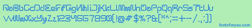 ArroTerminal Font – Blue Fonts on Green Background