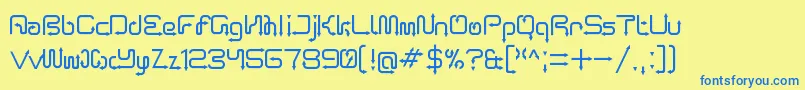 ArroTerminal Font – Blue Fonts on Yellow Background