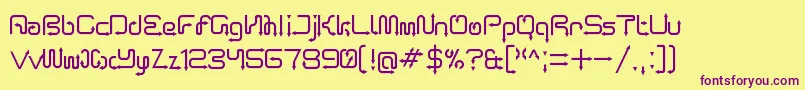 ArroTerminal-fontti – violetit fontit keltaisella taustalla