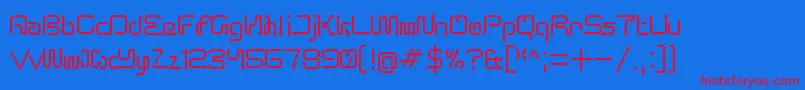 ArroTerminal Font – Red Fonts on Blue Background