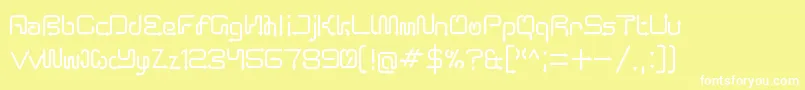 ArroTerminal-fontti – valkoiset fontit keltaisella taustalla