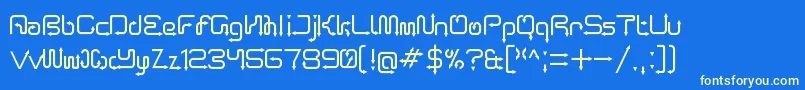 ArroTerminal Font – Yellow Fonts on Blue Background