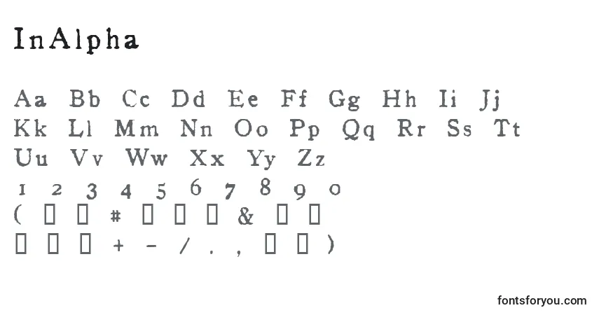 InAlphaフォント–アルファベット、数字、特殊文字