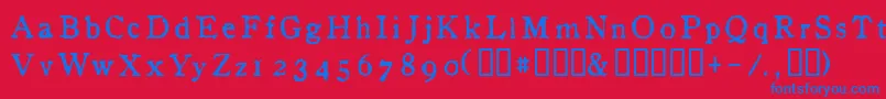 InAlpha Font – Blue Fonts on Red Background