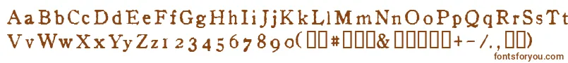 InAlpha-Schriftart – Braune Schriften auf weißem Hintergrund