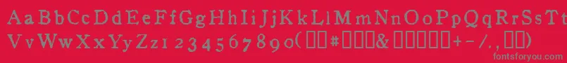 InAlpha Font – Gray Fonts on Red Background