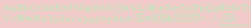 Czcionka InAlpha – zielone czcionki na różowym tle