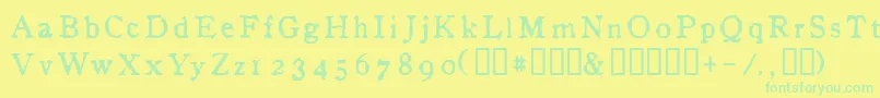 InAlpha Font – Green Fonts on Yellow Background