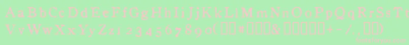 InAlpha Font – Pink Fonts on Green Background