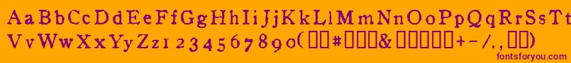 InAlpha-Schriftart – Violette Schriften auf orangefarbenem Hintergrund