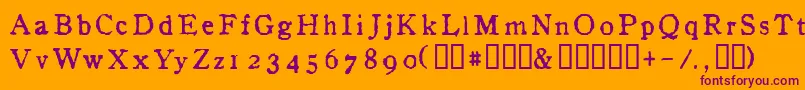 フォントInAlpha – オレンジの背景に紫のフォント