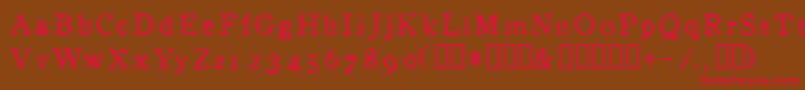 InAlpha Font – Red Fonts on Brown Background