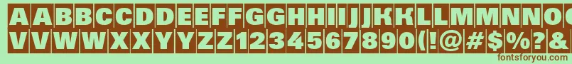 Grotic5 Font – Brown Fonts on Green Background