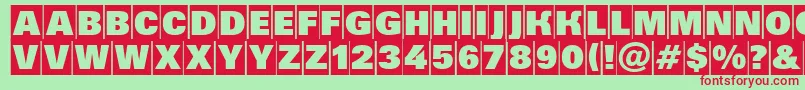 Grotic5 Font – Red Fonts on Green Background