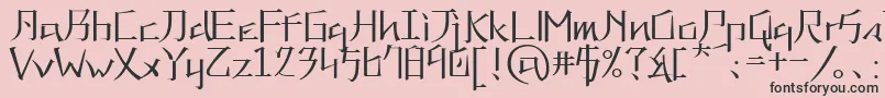 フォントKna – ピンクの背景に黒い文字