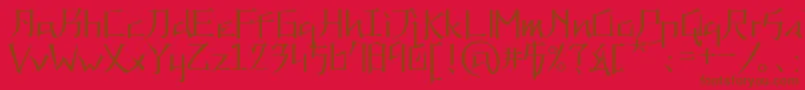 Kna Font – Brown Fonts on Red Background