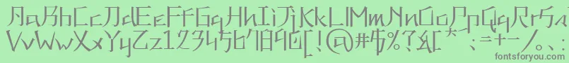 フォントKna – 緑の背景に灰色の文字