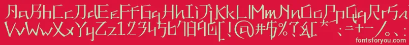 Kna Font – Green Fonts on Red Background