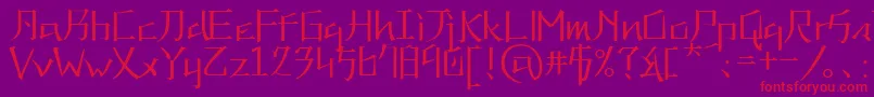 Kna Font – Red Fonts on Purple Background