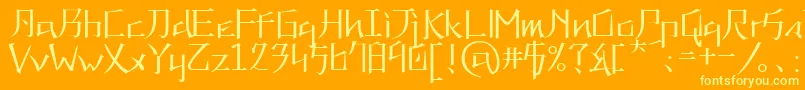 Kna Font – Yellow Fonts on Orange Background