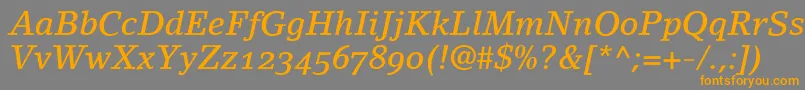 LinoletterMediumItalicOldstyleFigures Font – Orange Fonts on Gray Background