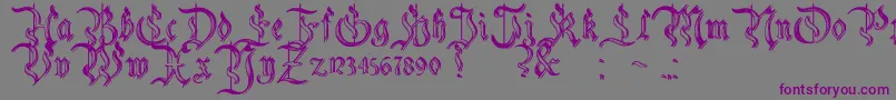 フォントCharterwellNo5 – 紫色のフォント、灰色の背景