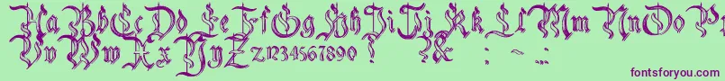 CharterwellNo5-Schriftart – Violette Schriften auf grünem Hintergrund