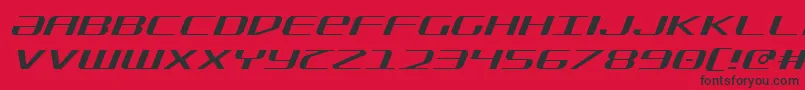 フォントSdfLightItalic – 赤い背景に黒い文字