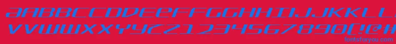 SdfLightItalic Font – Blue Fonts on Red Background