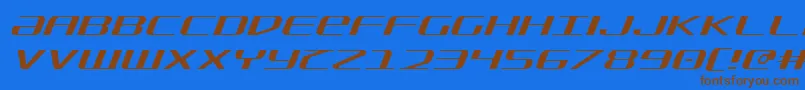 Fonte SdfLightItalic – fontes marrons em um fundo azul