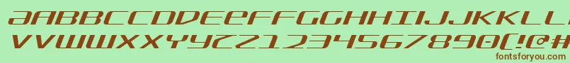 Fonte SdfLightItalic – fontes marrons em um fundo verde