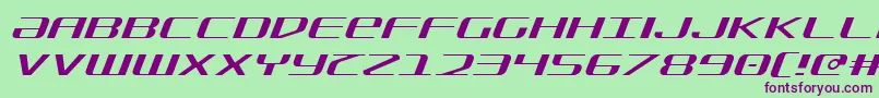 SdfLightItalic Font – Purple Fonts on Green Background